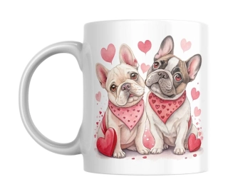 Hrnek bílý 330 ml *Valentýn - buldoček*