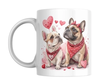 Hrnek bílý  330 ml *Valentýn - buldoček*