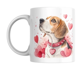 Hrnek bílý  330 ml *Valentýn - beagle*
