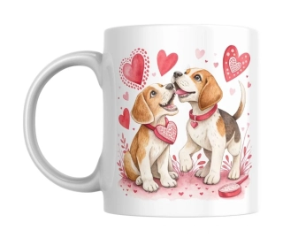 Hrnek bílý  330 ml *Valentýn - beagle*