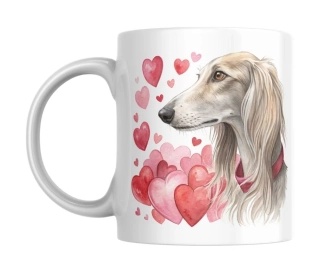 Hrnek bílý  330 ml *Valentýn - saluki*