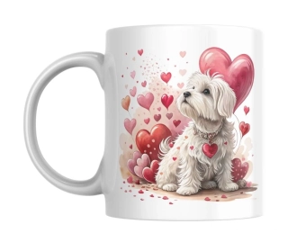 Hrnek bílý  330 ml *Valentýn - maltese*