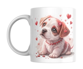 Hrnek bílý  330 ml *Valentýn - ŠTĚNĚ*