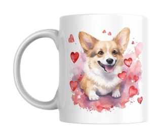 Hrnek bílý  330 ml *Valentýn - WELSH CORGI*