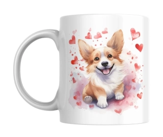 Hrnek bílý  330 ml *Valentýn - WELSH CORGI*