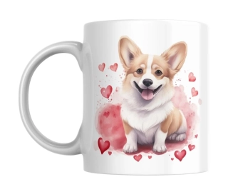 Hrnek bílý  330 ml *Valentýn - WELSH CORGI*