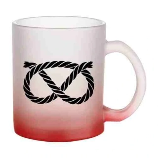 Hrnek skleněný MATNÝ 330 ml A+ barevný gradient *staffbul uzel 2025*