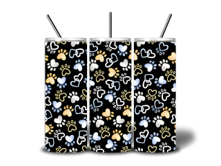 Peštovka termohrnek 600ml *Paws/tlapičky se srdíčky*