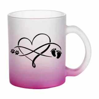 Hrnek skleněný MATNÝ 330 ml A+ barevný gradient *Paw InfinityBaby*