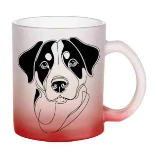 Hrnek skleněný MATNÝ 330 ml A+ barevný gradient *ENTLEBUŠSKÝ SALAŠNICKÝ*