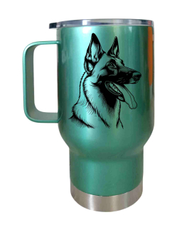 Peštovka Cestovní hrnek 450ml*Belgický ovčák malinois*