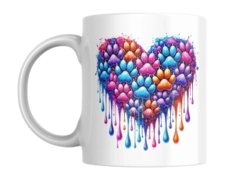 Hrnek bílý  330 ml *HEART PAW*