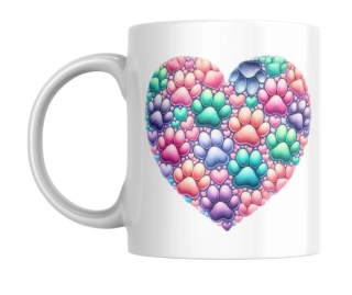 Hrnek bílý  330 ml *HEART PAW*