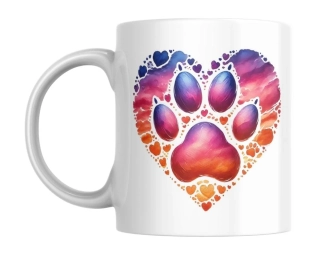 Hrnek bílý  330 ml *HEART PAW*