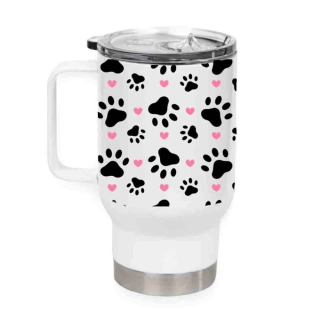 Peštovka Cestovní hrnek 450ml *TLAPKY a srdíčka*