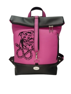 Peštovka - překlápěcí batoh Lucas LIMITED *černo-růžový*