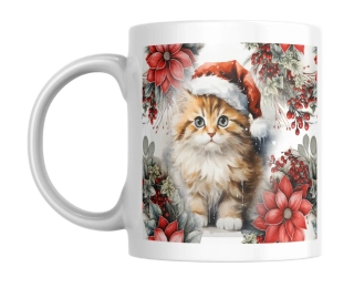 Hrnek bílý  330 ml *vánoční KOČIČKA*