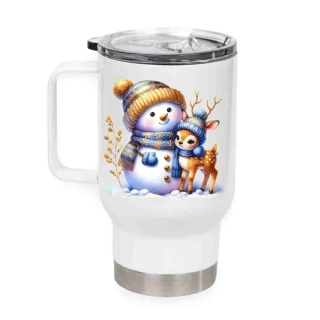Peštovka Cestovní hrnek 450ml *SNĚHULÁK*
