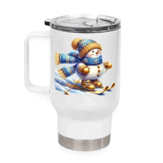 Peštovka Cestovní hrnek 450ml *SNĚHULÁK*
