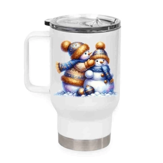 Peštovka Cestovní hrnek 450ml *SNĚHULÁK*