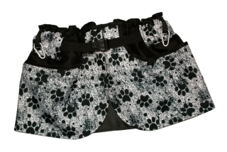 Peštovka Výcviková sukně Černé tlapky na glitru