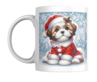 Hrnek bílý  330 ml *VÁNOČNÍ ŠTĚNATA*