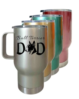 Peštovka Cestovní hrnek 450ml *BULLTERRIER DAD*