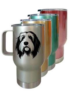 Peštovka Cestovní hrnek 450ml *BEARDED COLIE*