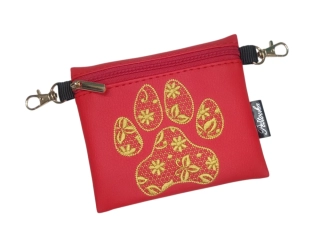 Peštovka Výstavní pamlskovník *TLAPKA krajka* zlatá na červené