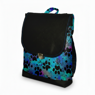 Peštovka městský batoh CITY BAG *tlapky na modré duhové*