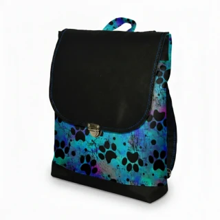 Peštovka městský batoh CITY BAG *tlapky na modré duhové*
