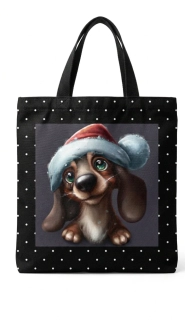 Peštovka Nákupní taška *JEZEVČÍK ve vánoční čepici*