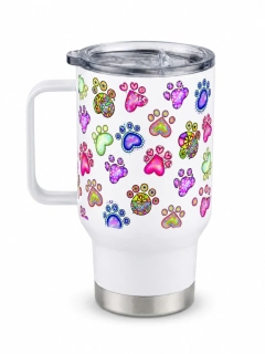 Peštovka Cestovní hrnek 450ml *barevné tlapky*