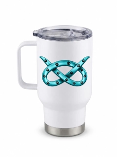 Peštovka Cestovní hrnek 450ml *SBT Iron Knot modrý s tlapkami *