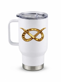 Peštovka Cestovní hrnek 450ml *SBT Iron Knot zlatý s tlapkami *