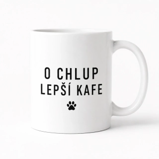 Hrnek bílý 330 ml *O CHLUP LEPŠÍ KAFE*