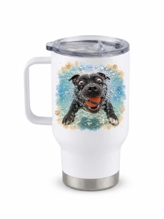 Peštovka Cestovní hrnek 450ml *BUBBLE DOG - STAFFBULL *