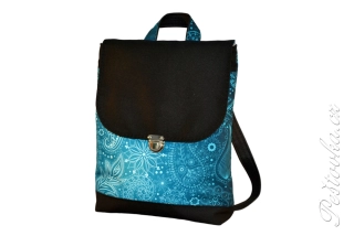 Peštovka městský batoh CITY BAG *abstrakce tyrkysová*