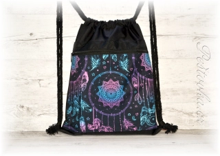 Peštovka Vak na záda *modro-růžové mandaly*