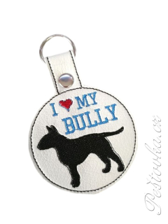 Peštovka - Klíčenka vyšívaná *I love my bully*