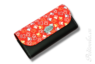 Peštovka Dámská elegantní peněženka *Paws - červená černá*