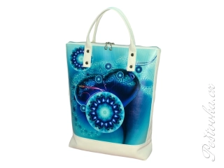 Peštovka - kabelko-batoh UNO *bílo-modrý s panelem*