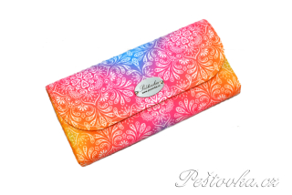 Peštovka Dámská elegantní peněženka *žlutorůžová duhovka*