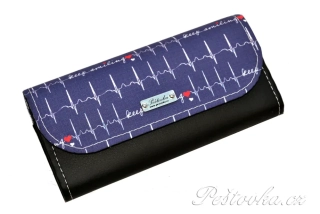 Peštovka Dámská elegantní peněženka *EKG keep smiling - modrá*