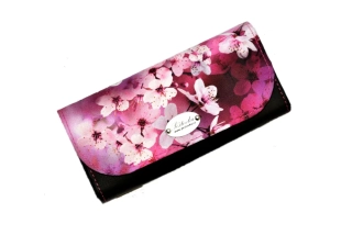 Peštovka Dámská elegantní peněženka *sakura + černá koženka*