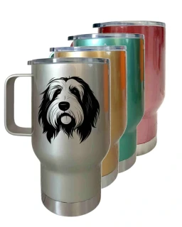 Peštovka Cestovní hrnek 450ml *BEARDED COLIE*